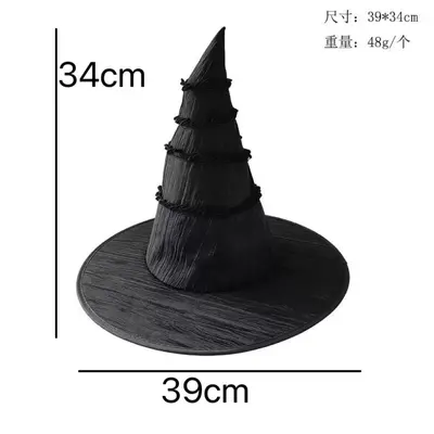 Halloween Velvet Pleated Witch Hat Cosplay Costume Prop - 10