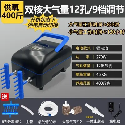 Rechargeable AC/DC High-Power Oxygen Pump for Fish Farming - 9