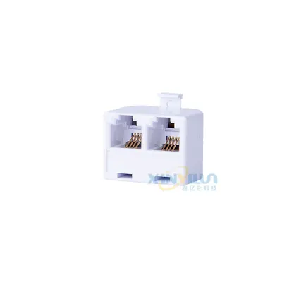 6P4C RJ11 Stecker auf Doppelbuchse, weißer Telefonadapter
