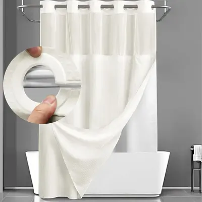 Waffle Shower Curtain, Double Layer, Polyester, Waterproof and Mildew-Proof - 13