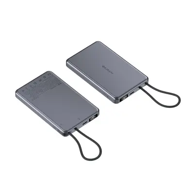 3C Certified Airplane-Safe Power Bank 20000mAh Fast Charging Large Capacity Ultra-Thin with Built-in Cable Compatible with Huawei Apple
