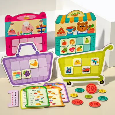 Shopping list board game for toddlers, ages 2-4 - 2