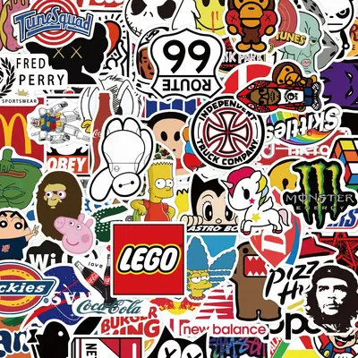 101 Fashion Logo Stickers for Water Bottles and Phone Cases