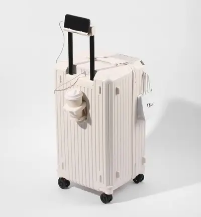 Origin: Jiaxing Pinghu, elevated large capacity zippered suitcase, five-wheel trolley suitcase, travel luggage, unisex combination lock suitcase. - 9