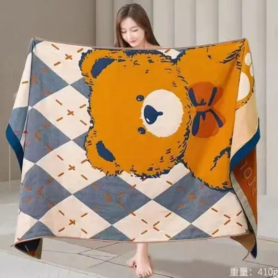Gauze Bath Towel Pure Cotton Unisex Household Water-Absorbent Quick-Dry Oversized Towel Couple Bathrobe Wrap Shawl Cover Blanket - 9