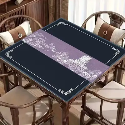 American-Style Fabric Mahjong Table Mat, Silent, Absorbent and Anti-Slip - 4