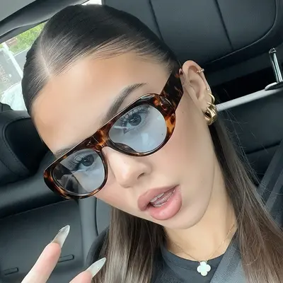 Oval Retro Sunglasses for Women, Large Frame, UV Protection