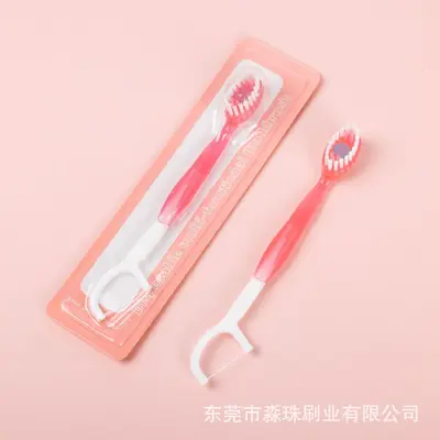 跨境爆珠牙刷一次性户外旅行牙刷迷你便携牙刷牙线漱口水套装批发 - 11