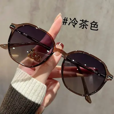 Oversized Metallic Glitter Frame Women's Sunglasses with UV Protection - 11