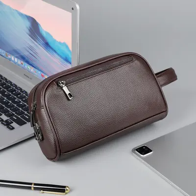 Men's Clutch with Anti-Theft Combination Lock and Coin Key Compartment