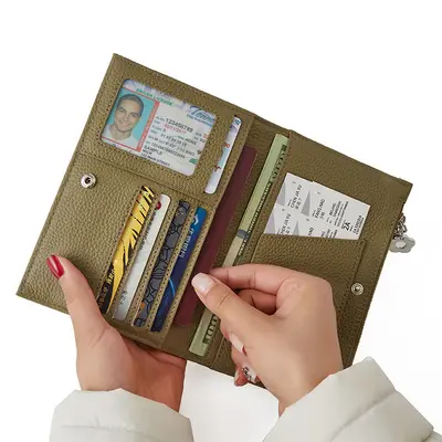 Genuine leather passport holder and wallet, multifunctional - 3