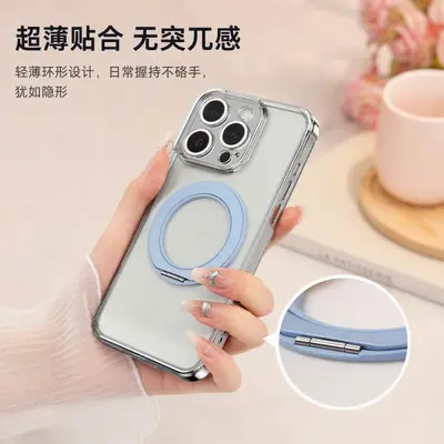Metal 360° Rotating Adhesive Phone Holder with Magnetic Car Mount