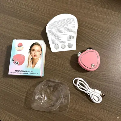 Grenzüberschreitend beliebtes Schönheitsgerät mit Mikrostrom, tragbar für Reisen, aufladbar, Doppelkopf-Massagegerät mit USB, Doppelzylinder-Massagegerät - 8