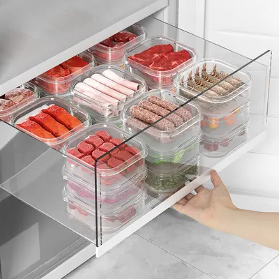 Refrigerator frozen meat compartment box freezer storage box food-grade special small vegetable crisper refrigerator storage box