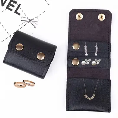 PU Deri Çok Fonksiyonlu Yaratıcı Moda Takı Çantası Taşınabilir Seyahat Mücevher Yüzük Küpe Halka Saklama Mini Çanta - 8