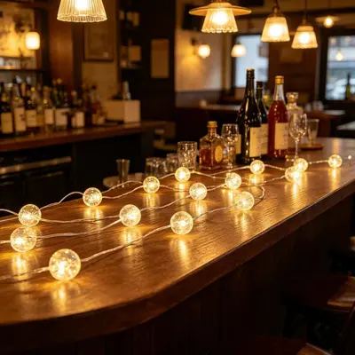 LED-Kristallkugel-Lichterkette für Nachtmarkt-Stände und Zeltdekoration