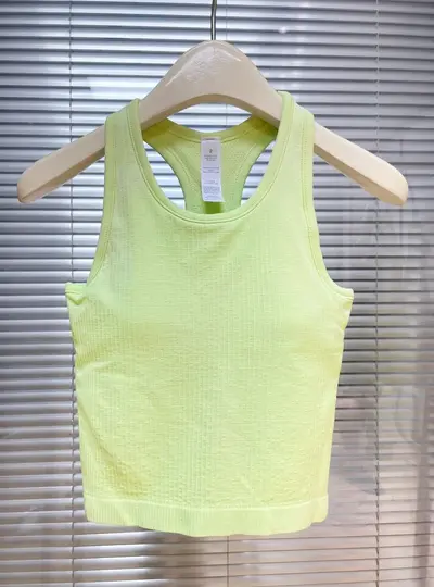 Breathable Short Yoga Vest with Removable Chest Pad - 13