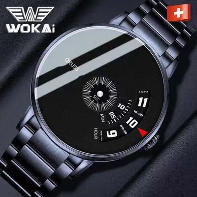 Waterproof Mens Quartz Watch, Stainless Steel, for Couples