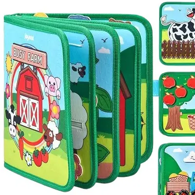 Manufacturer In-Stock Baby Children's Farm Animals Early Education Learning Board Fruit Tree Story Book Felt Busy Board Wholesale