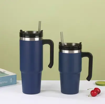 Autothermobecher, 20oz und 30oz, 304 Edelstahl, mit Griff und Strohhalm - 11