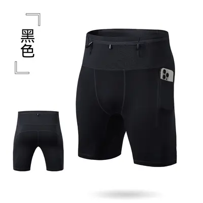 Men's Compression Running Shorts, Quick-Dry, Solid Color, Marathon - 12