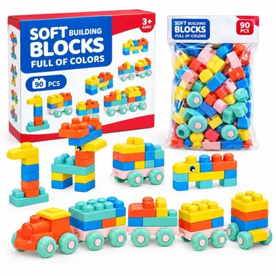 3cm soft rubber building blocks 90-piece set ages 3-6 - 5