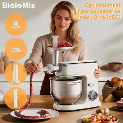 Standmixer Multifunktion 7L Küchenmaschine Teigmaschine Wurstfüller Fleischwolf Knethaken Schneebesen Rührmaschine