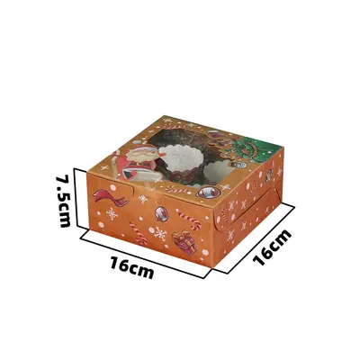 Weihnachts-Kuchenverpackungsbox für Muffins, 4, 6 oder 12 Stück - 9
