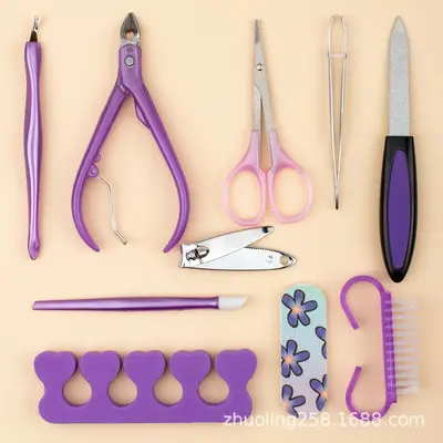 Maniküre-Set, 10-teilig, Nagelfeile und Polierwerkzeuge - 1