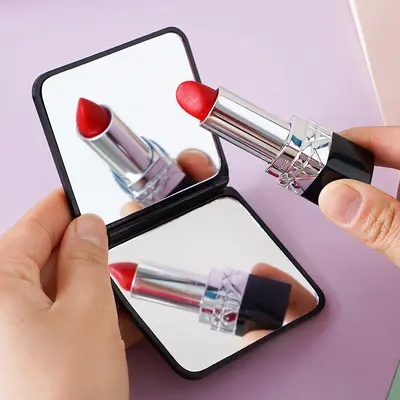 Foldable Portable Makeup Mirror, Double-Sided Mini Square
