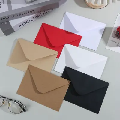 Retro Kraft Paper Envelopes, White, Multiple Sizes, for Cards and Letters