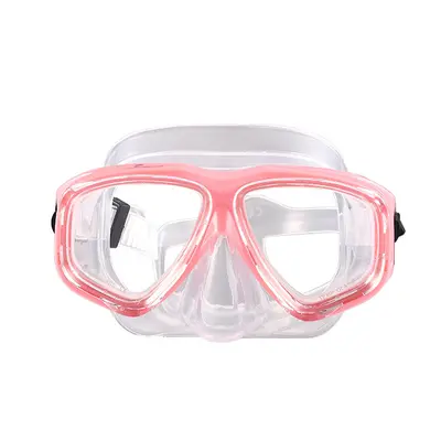 Silicone Swim Goggles and Tempered Glass Diving Mask for Adults