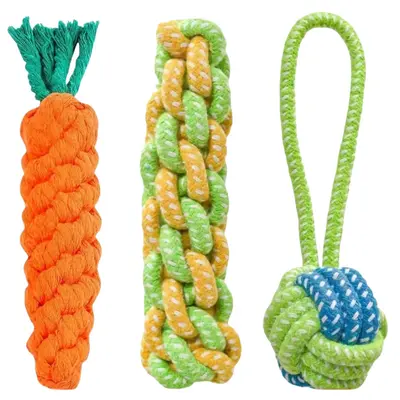 Dog Rope Toy Cotton Knot Ball, Bite-Resistant, Teeth Cleaning - 5