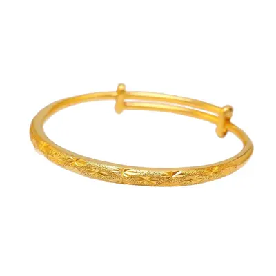 Thin sliding star pattern bracelet, solid gold-colored
