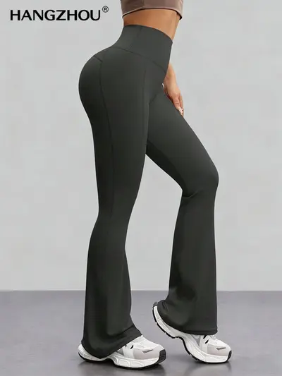 Europe and America Seamed Bare-Feel Long Yoga Pants Tight-Fit Quick-Dry Sports Fitness Pants Peach Butt High-Waist Micro Flare Yoga Pants