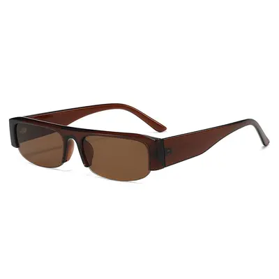 Women's Sunglasses, Square Frame, Half Frame, Flat Lens Fashion Style - 11