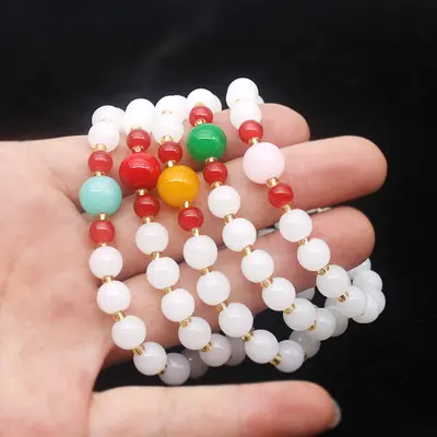 Eji Jing imitation jade deep love white jade bracelet simple elegant jade sweet bracelet live stream welfare bracelet - 8