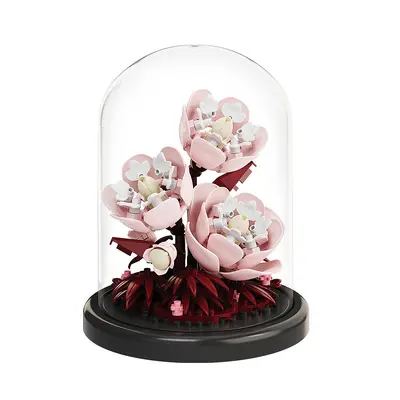 Artificial Everlasting Lily and Rose Building Block Ornament, Valentine's Gift - 5