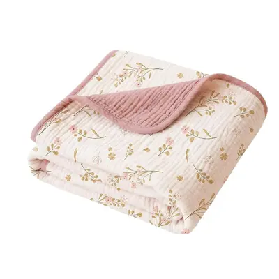 4-lagige Baumwoll-Babydecke mit Rüschen - 10