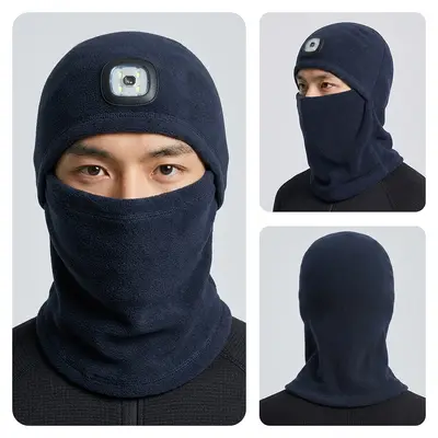 LED Light Night Cycling Balaclava, Windproof Face Mask for Men