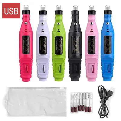 Tragbarer USB-Elektro-Nagelfeiler mit Nagelpflege-Schleifer, Nagelhaut-Entferner und Polierwerkzeug für grenzüberschreitende Beauty-Anwendungen - 13