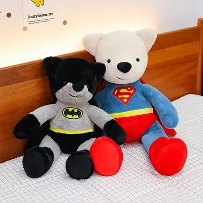 Superman Batman Transforming Teddy Bear Plush Toy Figure