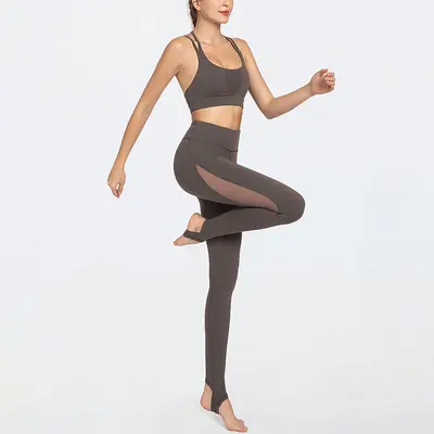 Kadın File Detaylı Yoga Tayt, Nefes Alabilir Hızlı Kuruyan Kumaş