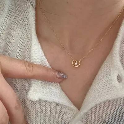 S925 Saf Gümüş Möbius Halka Kalp Atışı Kolye Kadın Niş Tasarım Hafif Lüks Esnek Çıkıkçı Zinciri Yüksek Kaliteli Kolye Aksesuarı - 12