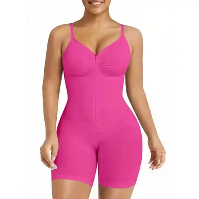 Women's Seamless Tummy Control Butt Lift Shapewear Bodysuit with Zipper - 8