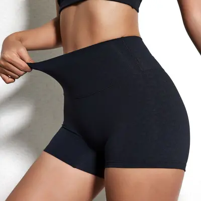 Yoga Sports Shorts, Solid Color, High Stretch, Three-Quarter Length - 4