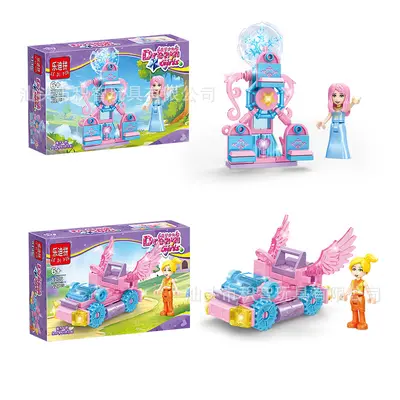 Girl Building Blocks Playground, Educational Assembly Toy