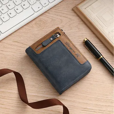 Men's Retro Zipper Small Bag, Multi-Card Slot Wallet - 9