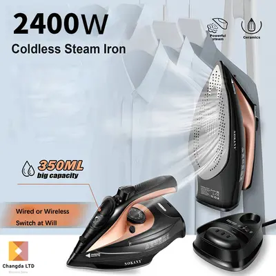 2400W electric steam iron, wet and dry