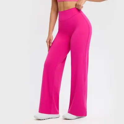 Düz Paça Yüksek Belli Çıplak His Yoga Pantolonu, Hızlı Kuruyan - 5